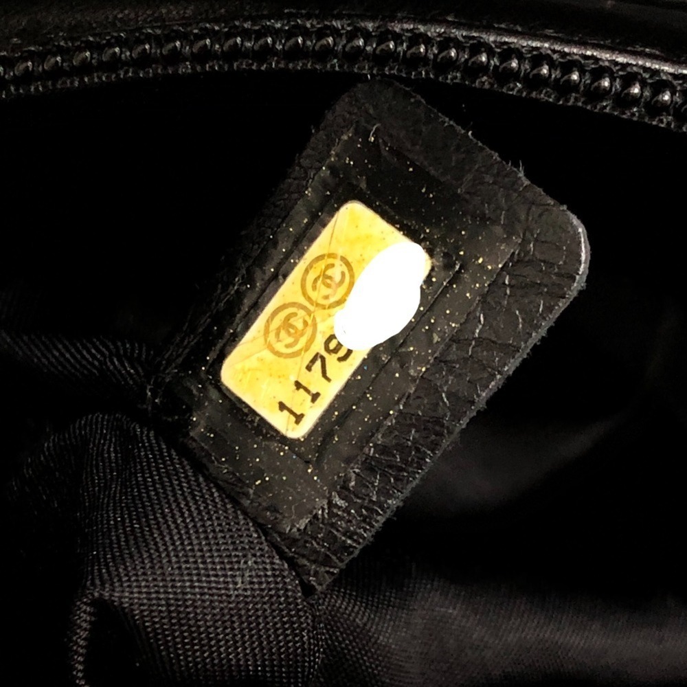 CHANEL Black Leather Logo Tote Bag - Picture 11 of 12